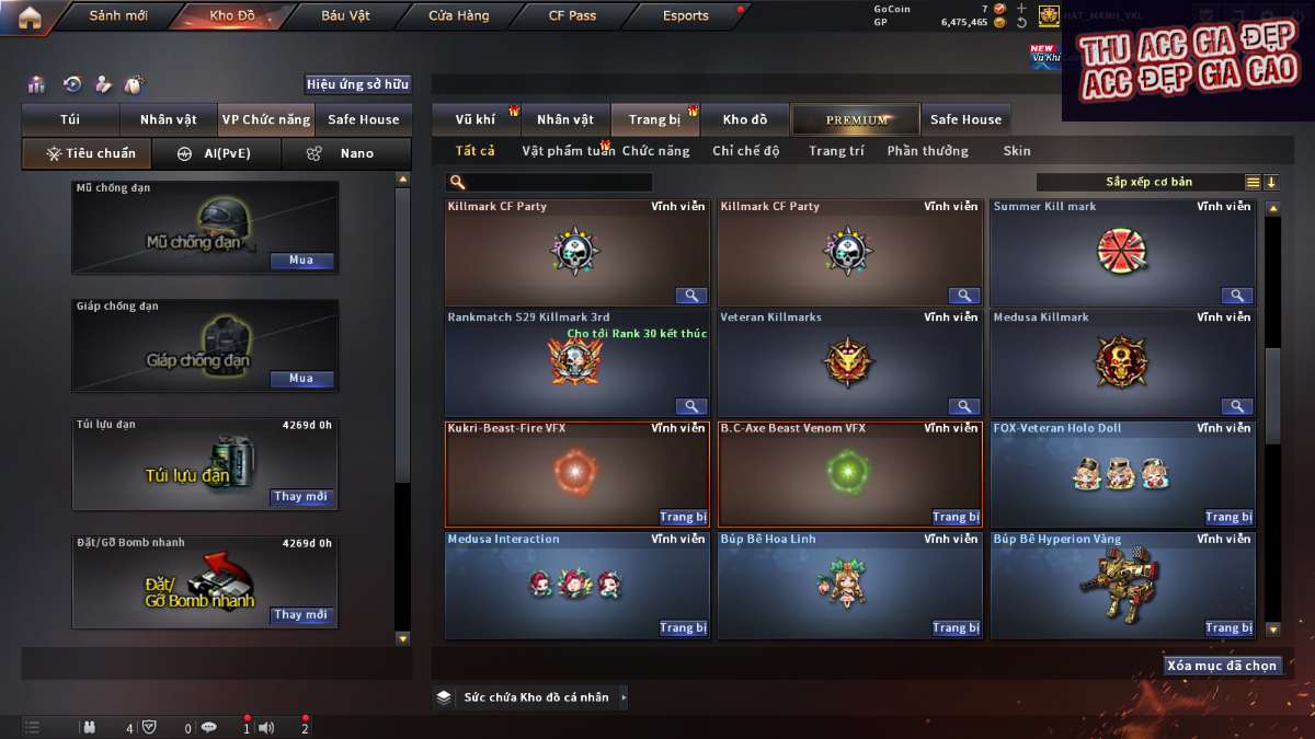 shop acc cf uy tin gia re